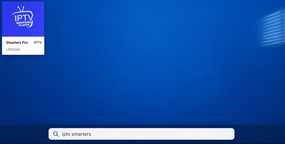 Búsqueda de «iptv smarters» mostrando la app IPTV Smarters Player en los resultados